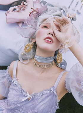 水钻闪亮字母锁骨链欧美闪亮项链