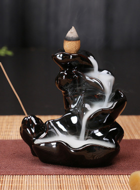 倒流香炉陶瓷工艺品石磨香薰炉