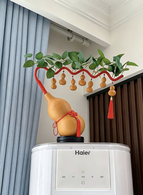 天然葫芦手工编制发财树乔迁客厅餐厅空调家居饰品招财摆件