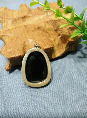 镶银天然黑曜石十二生肖本命佛吊坠民族风八大守护神男女项链挂件