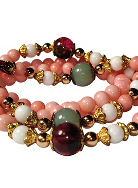 泰国佛牌链子挂坠绳玛瑙水晶蓝砂石帝皇世红纹石碧玺绿松石珠链