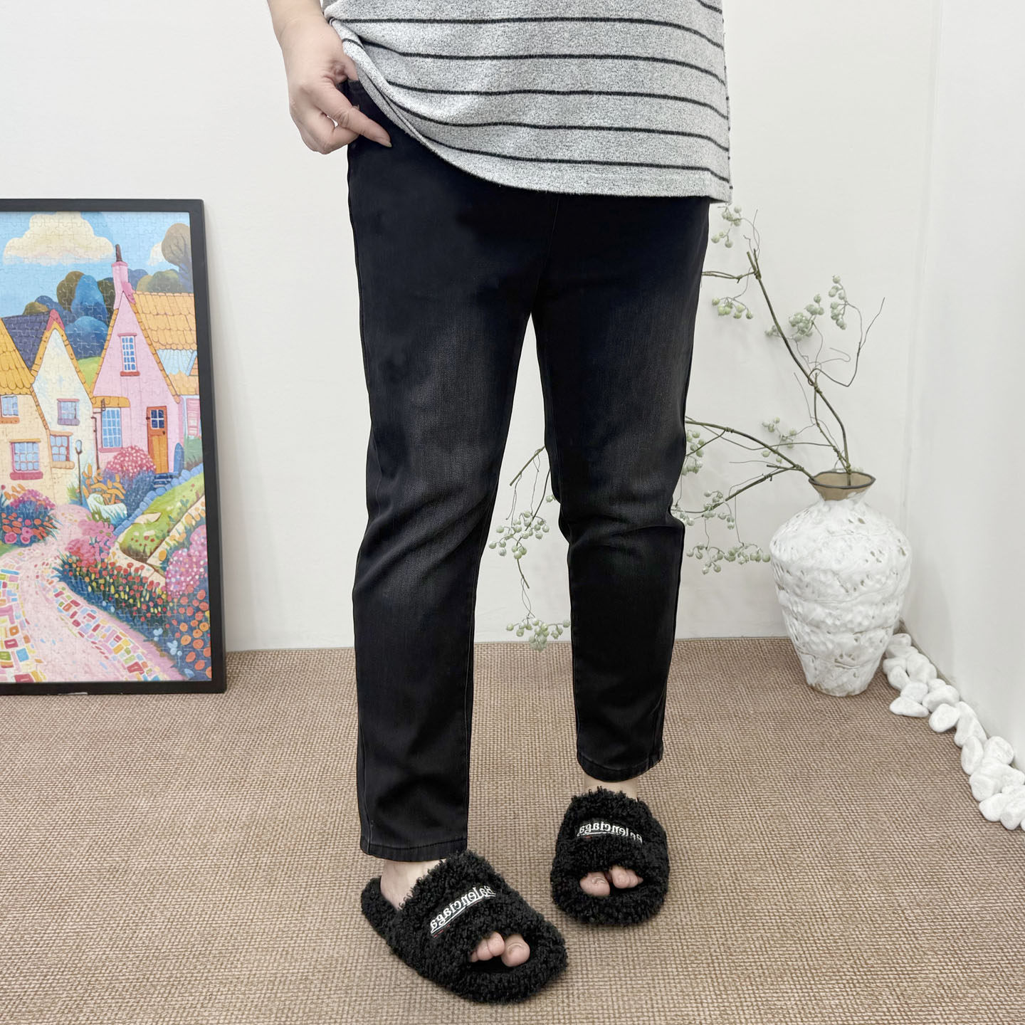 冬季大码胖mm修身显瘦松紧腰加厚加绒保暖小脚牛仔裤铅笔裤女裤子,淘宝优惠券,粉丝福利购,淘宝优惠卷