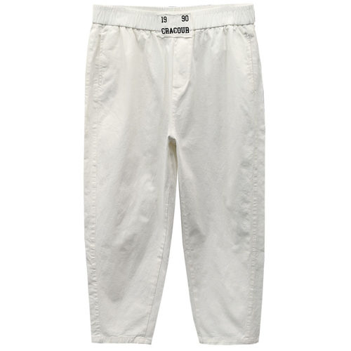 秋装大码200斤胖mm宽松遮肉显瘦松紧腰洗水棉布哈伦休闲裤长裤女 - 图3