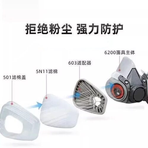 3M603滤棉连接座5N11CN滤棉于主体6200/6502/7502/6800防尘面具适 - 图0