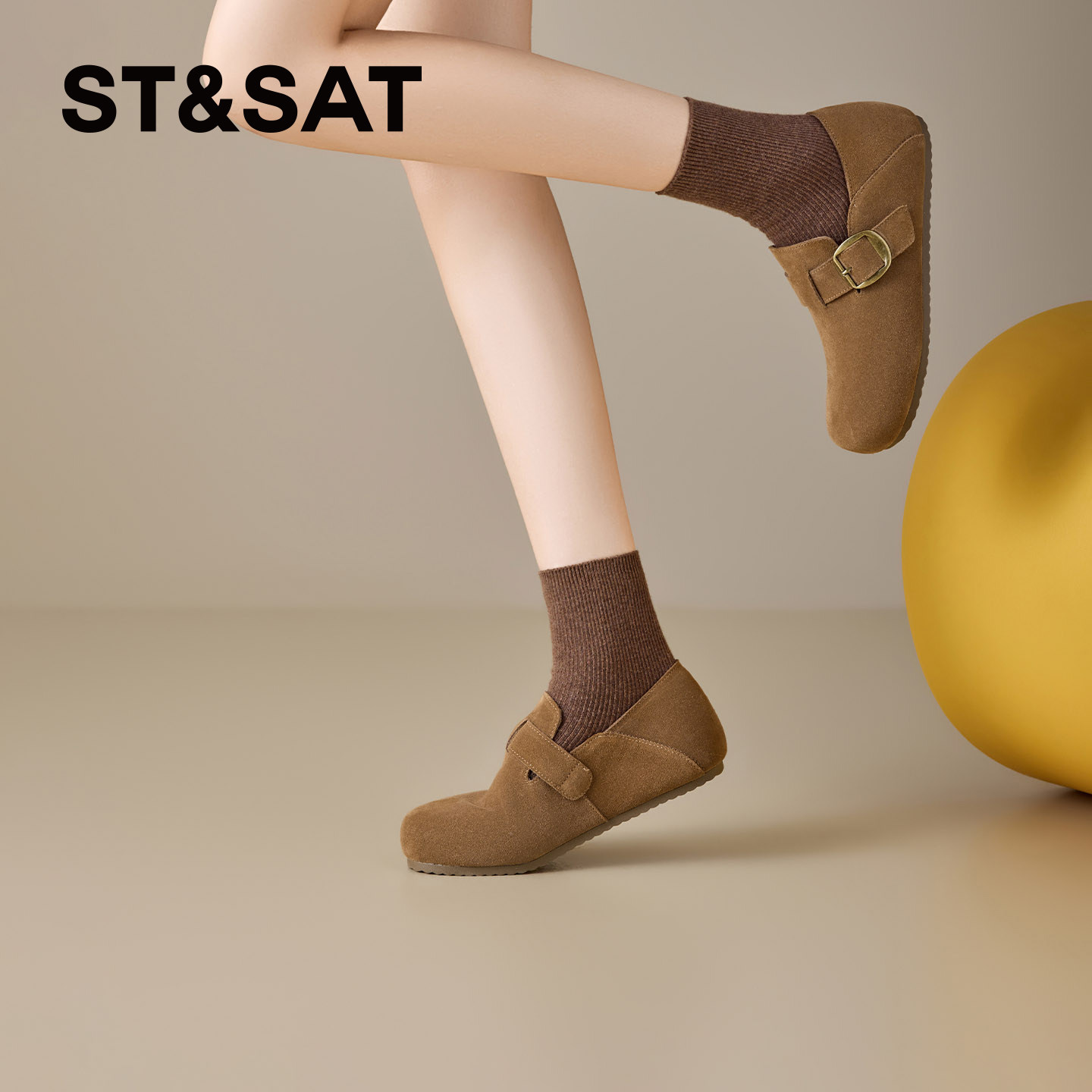 星期六平底勃肯鞋女2026春季新款舒适百搭休闲阿甘鞋一脚蹬女单鞋,淘宝优惠券,粉丝福利购,淘宝优惠卷