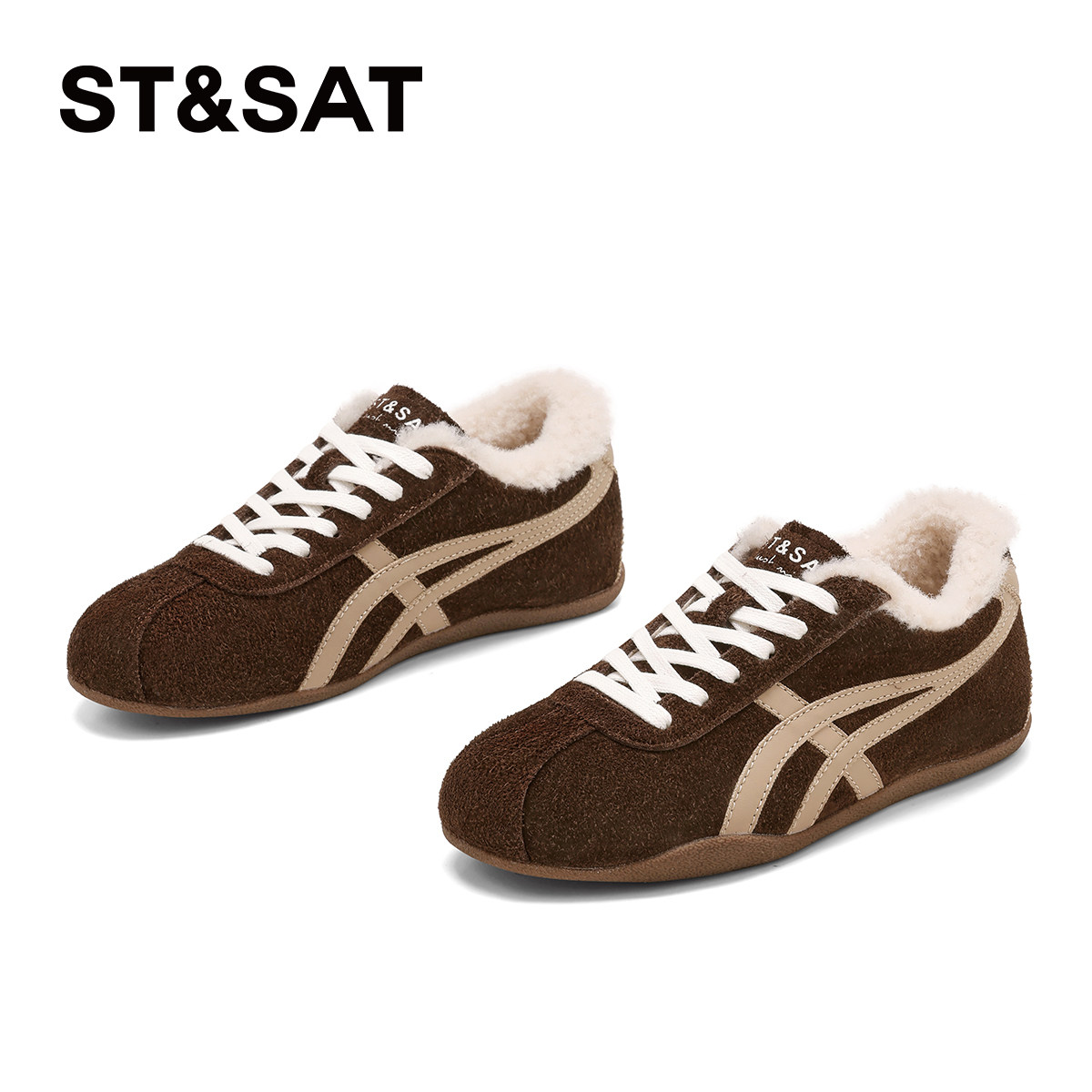 星期六女鞋加绒德训鞋女款2025新款冬季加厚保暖板鞋复古运动鞋子,淘宝优惠券,粉丝福利购,淘宝优惠卷