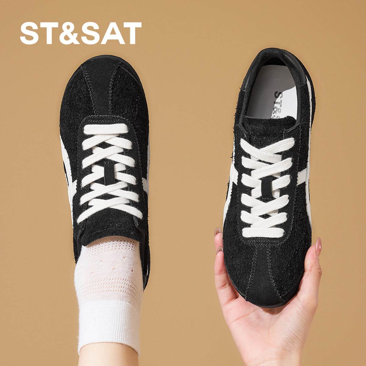 星期六复古德训鞋女年新款春季黑色百搭鞋休闲运动轻便阿甘鞋,淘宝优惠券,粉丝福利购,淘宝优惠卷