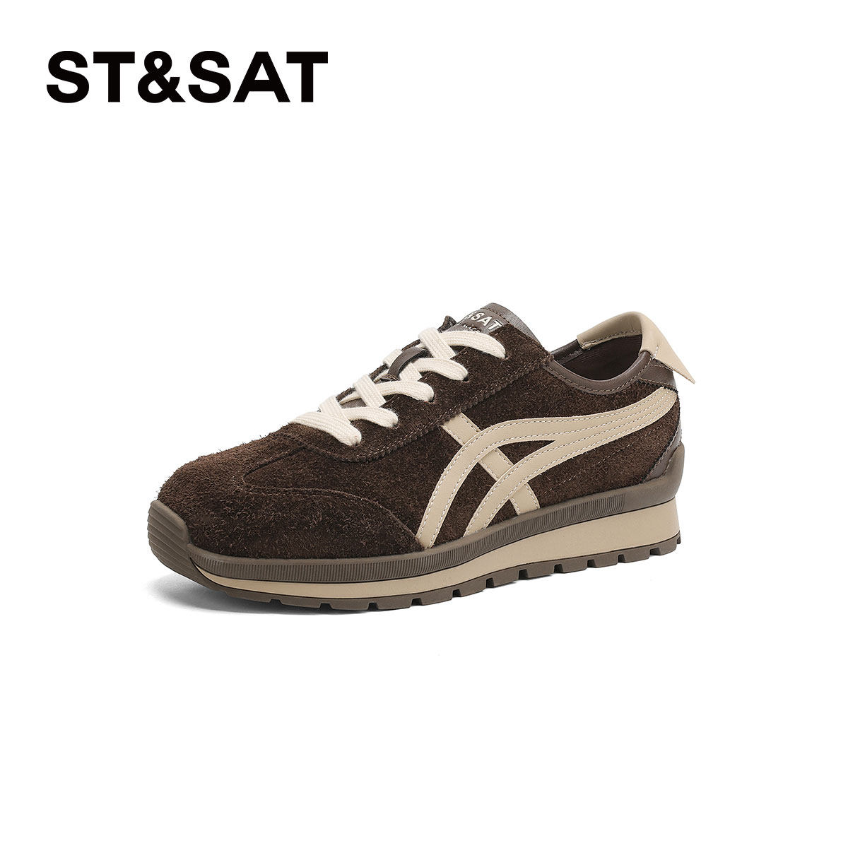 星期六复古牛皮德训鞋女2025新款秋冬内增高厚底板鞋休闲运动鞋子,淘宝优惠券,粉丝福利购,淘宝优惠卷