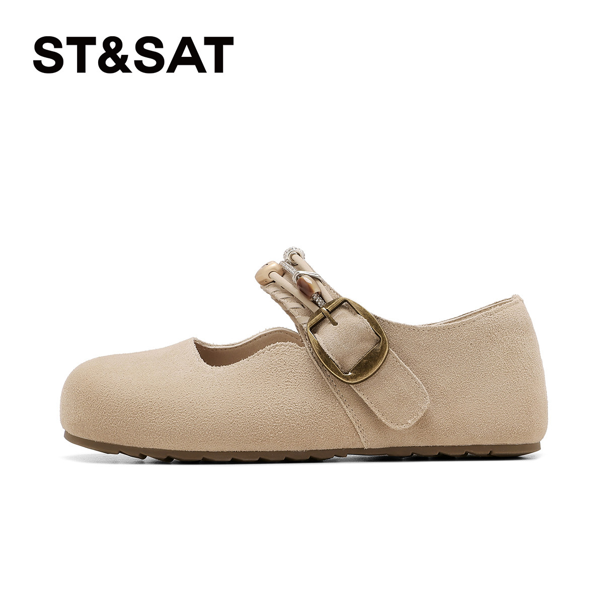 星期六平底玛丽珍鞋女2026春季新款一字扣带复古百搭休闲浅口单鞋,淘宝优惠券,粉丝福利购,淘宝优惠卷