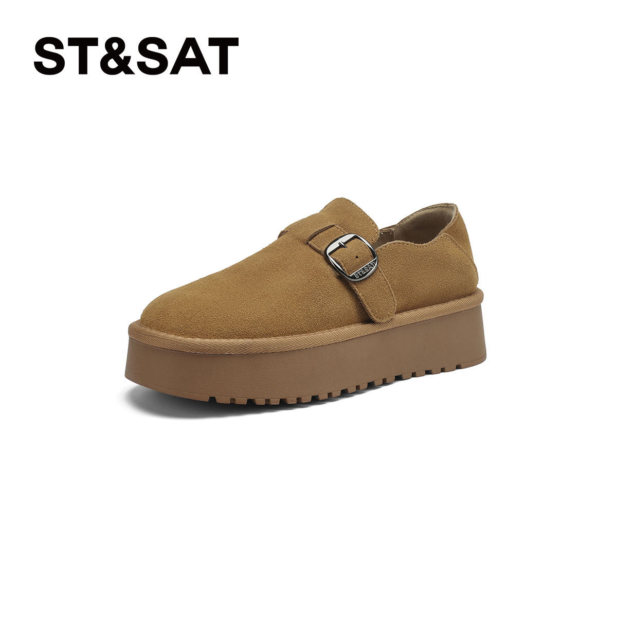 星期六复古厚底勃肯鞋女2025新款秋冬真皮增高博肯鞋乐福鞋单鞋子,淘宝优惠券,粉丝福利购,淘宝优惠卷