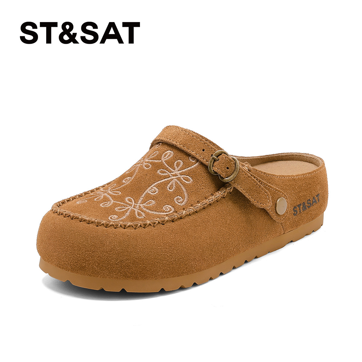 星期六勃肯鞋女2026春季新款休闲包头拖鞋平底舒适一脚蹬时装单鞋,淘宝优惠券,粉丝福利购,淘宝优惠卷