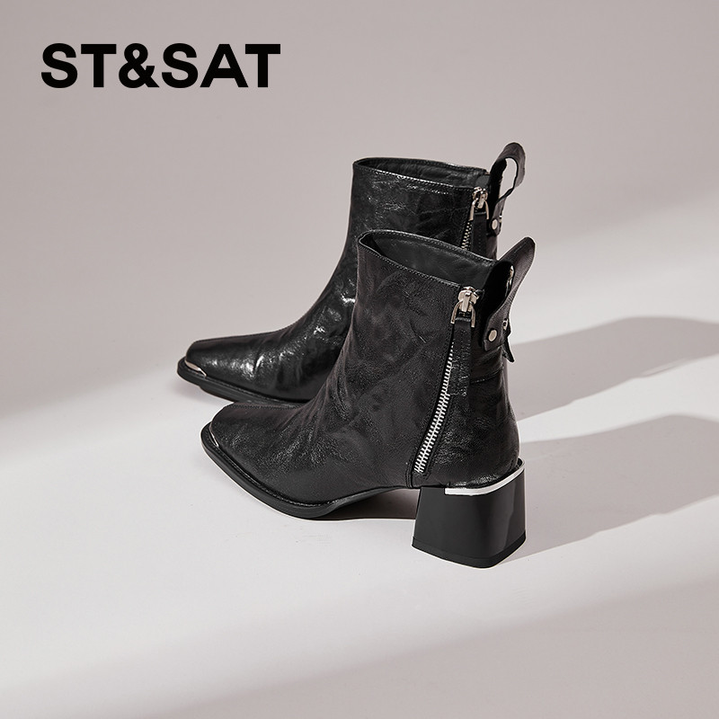 星期六法式复古短靴女2026秋冬新款加绒羊皮英伦风时装马丁靴,淘宝优惠券,粉丝福利购,淘宝优惠卷