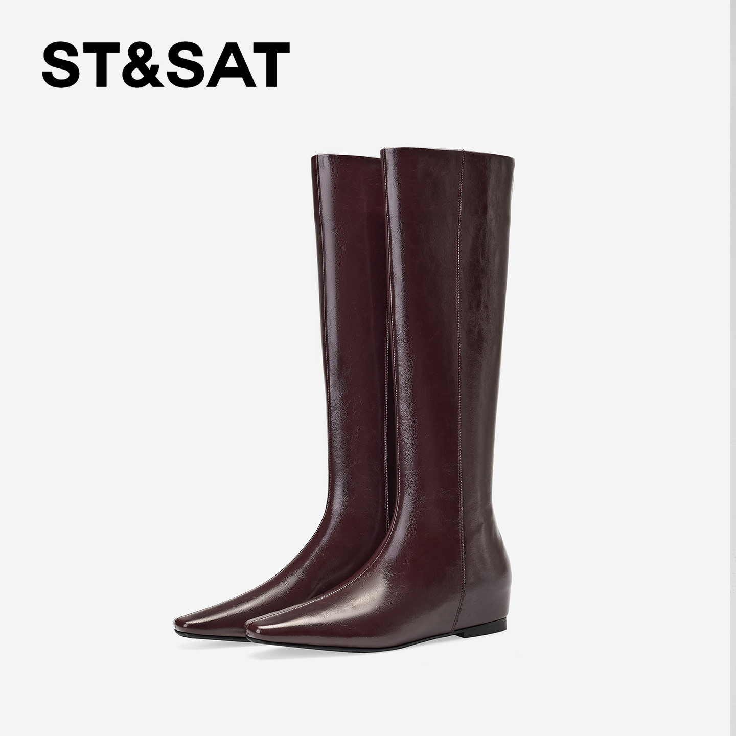 星期六美拉德骑士靴女2025方头内增高显瘦复古全真皮不过膝长靴子,淘宝优惠券,粉丝福利购,淘宝优惠卷