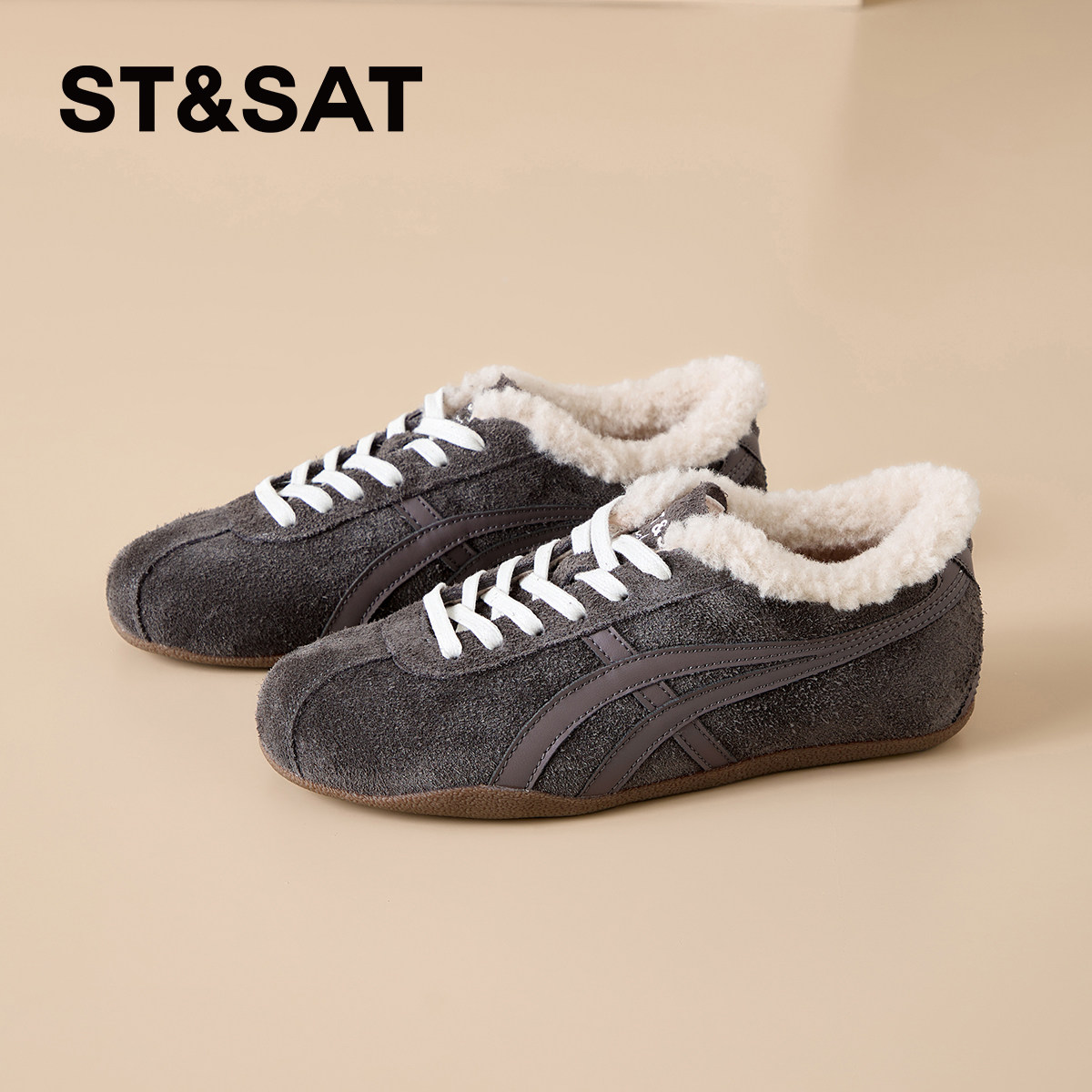 星期六女鞋复古德训鞋女款2025新款冬季加绒加厚保暖鞋子运动板鞋,淘宝优惠券,粉丝福利购,淘宝优惠卷