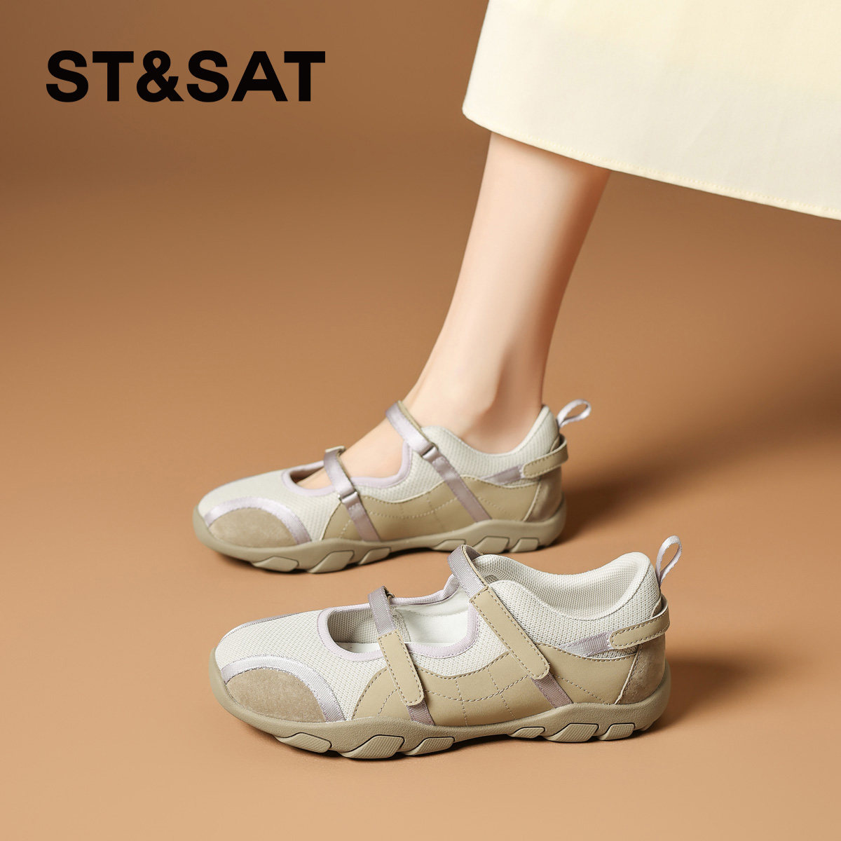 星期六时尚运动玛丽珍鞋女2025夏季新款软底轻便芭蕾风休闲鞋单鞋