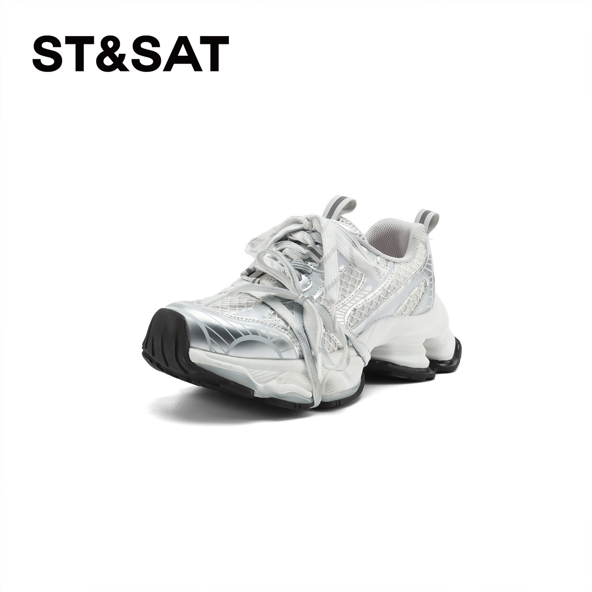 星期六甜美透气老爹鞋女2025年夏季新款增高休闲运动鞋网面跑步鞋 - 图3