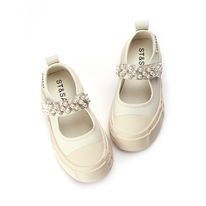 星期六甜美珍珠装饰玛丽珍童鞋2023秋季新低帮透气板鞋SS33131L01 - 图1