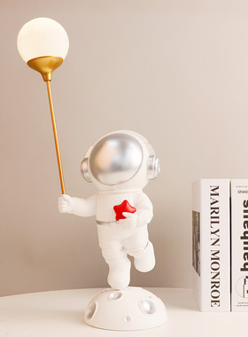 宇航员太空人摆件家居软装饰品客厅书房儿童桌装饰品拍拍灯可变