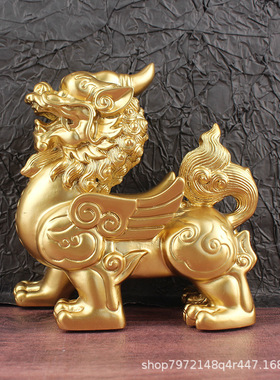 【合金树脂】飞天貔貅摆件办公室大号有翅膀貔貅雌雄家居工艺品