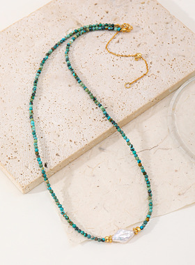 925银天然湖北松淡水珍珠手工串珠项链法式小众复古文艺浪漫项链