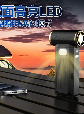 跨境新款高速涡轮吹风机疾风手持强力吹尘器充电露营迷你暴力风扇