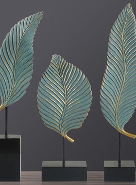 欧式套三叶子树脂摆件家居客厅电视柜书房书桌卧室酒店会所