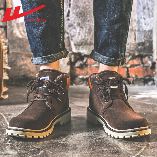 Ботинки martin с откидной спинкой, мужские туфли с высоким берцем и бархатные хлопковые туфли