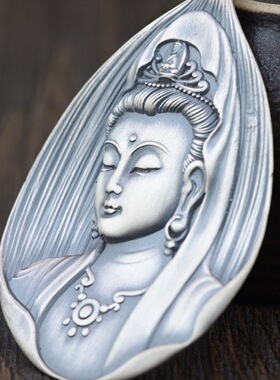 镜星辰 足银999吊坠复古做旧工艺实心浮雕立体个性吊牌士项链坠