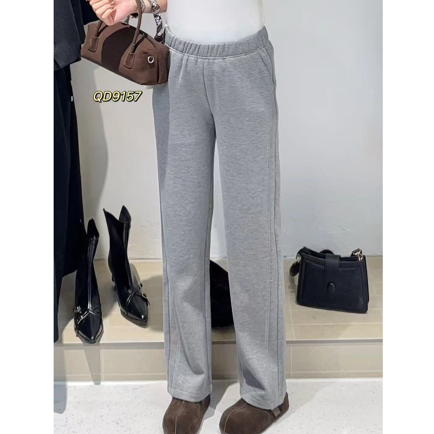 奶杏色窄版阔腿裤女~秋冬25年新款高个子加绒直筒裤起点终点9157,淘宝优惠券,粉丝福利购,淘宝优惠卷