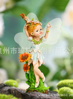 跨境热销花仙子小精灵摆件户外庭院花园阳台装饰家居客厅书房摆设