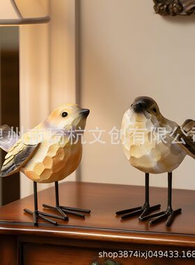 新品热款喜鹊红鸟等有趣创意书桌办公桌玄关小摆件树脂工艺品装饰