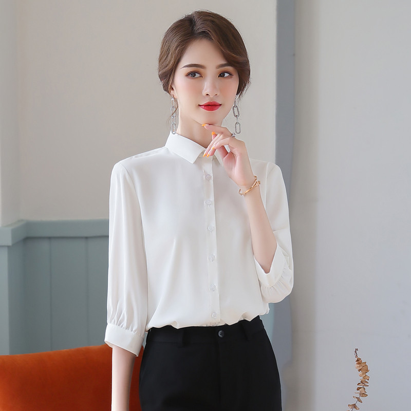 职业白衬衫新款2020年夏季夏工作服 伊木子衬衫