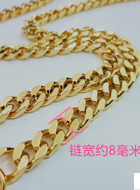 8mm真皮斜挎小包包金属链条