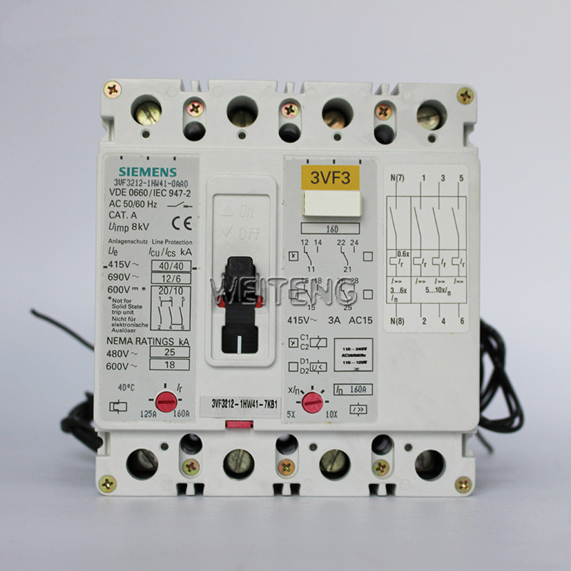 西门子3VF3212-1HW41-7KB1塑壳断路器 4P三相四线 160A空气开关-图3