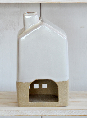 北欧ins陶瓷小屋镂空蜡烛罩