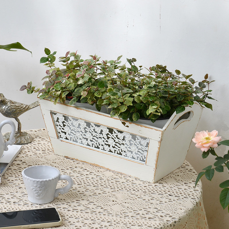 复古法式美式田园实木多肉植物套盆庭院装饰木质花盆花器工具收纳,淘宝优惠券,粉丝福利购,淘宝优惠卷