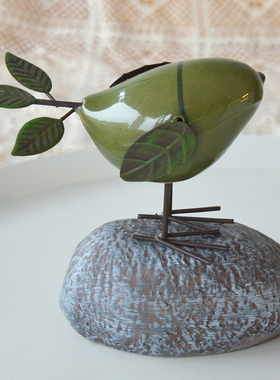 美式风陶瓷欢迎光临电视柜小鸟