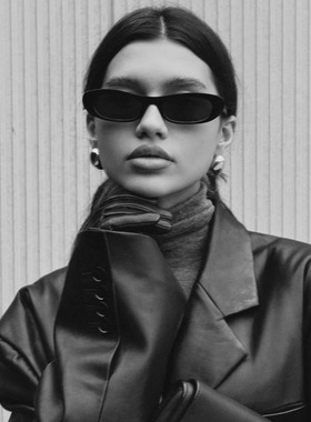 404的复古小框椭圆墨镜防紫外线凹造型时髦Y2K太阳眼镜ins网红款