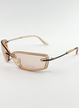 复古金属窄框长方形墨镜Y2K