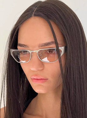 404的店复古小众金属长方形墨镜