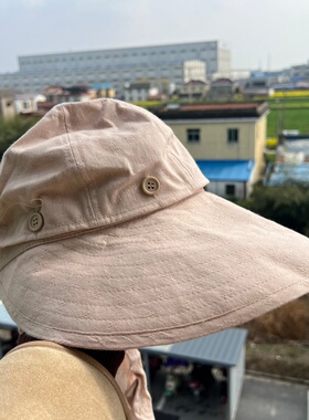 3A-21可遮脖！可空顶！可拆卸纯棉遮阳日常户外显脸小务农Y26-3