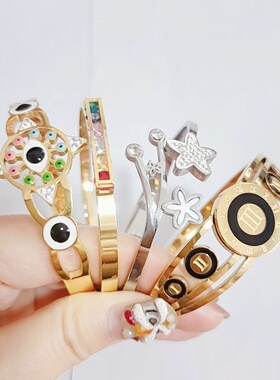 欧美外贸女钛钢时尚百搭手镯