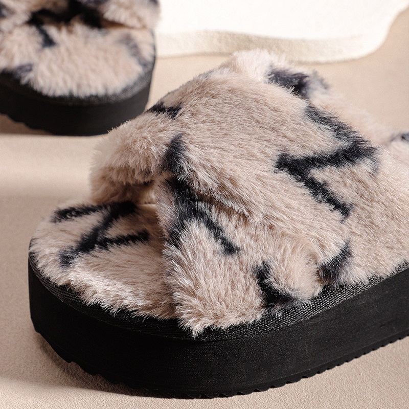 宝人毛毛拖鞋女外穿松糕厚底增高2025新款秋冬网红交叉居家棉拖鞋,淘宝优惠券,粉丝福利购,淘宝优惠卷