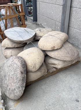 天然汀步石皮鹅卵石室外庭院花园草坪踏步石溪石花刚岩铺路石片