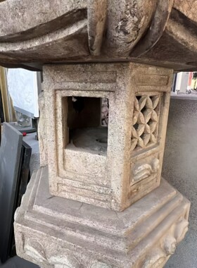 石灯庭院日式石灯笼仿古青石头灯户外中式电石灯园林景观石雕摆件