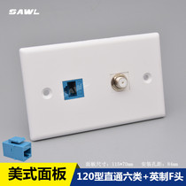 American 120 type straight through six types of network with F head coaxial TV panel one thousand trillion network wire outlet socket keystone
