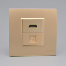 Розетка 多媒体设备4k电视视频高清线hdmi带六类千兆电脑网络网线插座面板