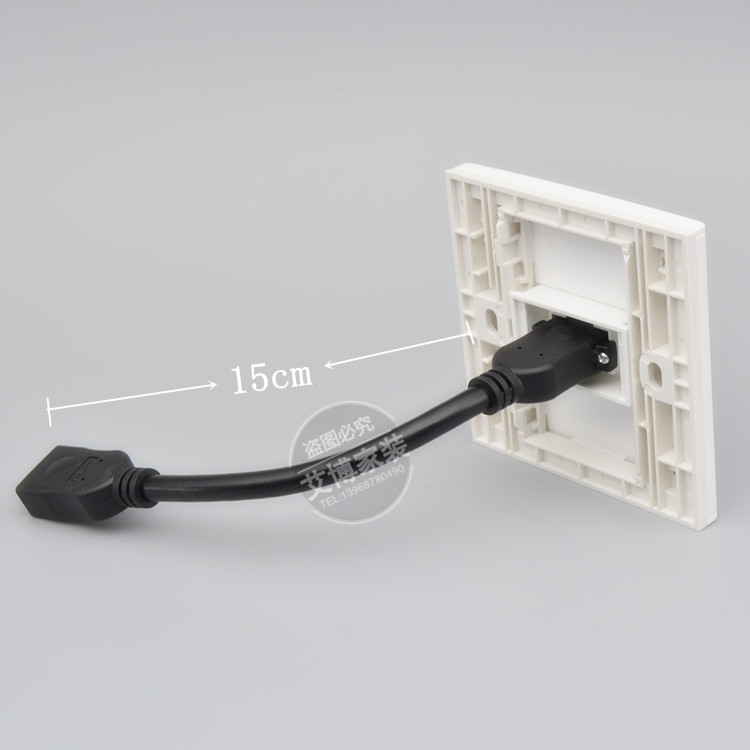 86型多媒体墙面插座面板高清数字电视插座HDMI带延长线插座面板E6 - 图2