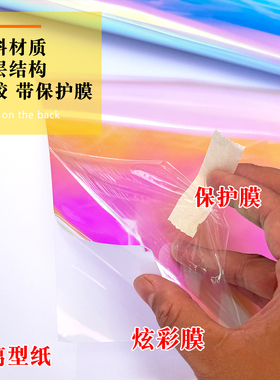电脑刻字炫彩镭射即时贴广告纸