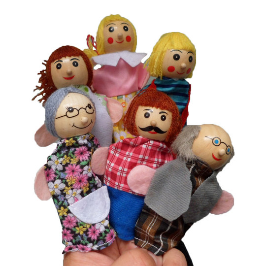 小红帽一家亲动物手指偶 宝宝早教益智玩偶手偶 幼儿园讲故事道具